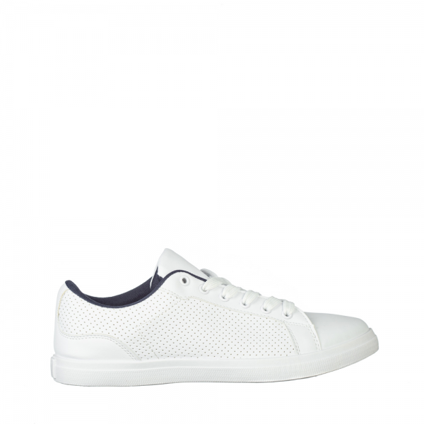 Ανδρικά αθλητικά παπούτσια Zumin λευκά  με μπλε, 2 - Kalapod.gr